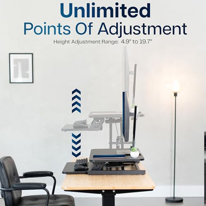 VIVO Black 28 in Standing Desk Converter, DESK-V028S - color: Black, size: 28"