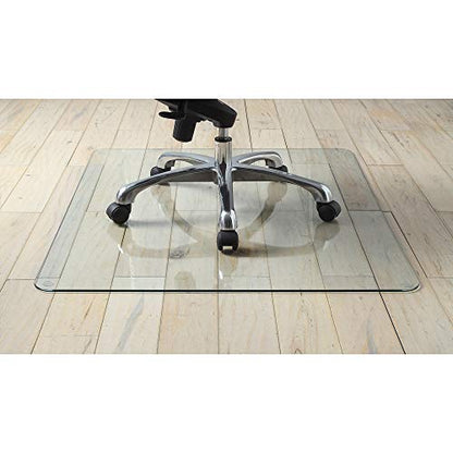Lorell Tempered Glass Chairmat, 44" Width x 50" Depth x 0.25" Thickness, Clear, 1 Each - size: 44" x 50"