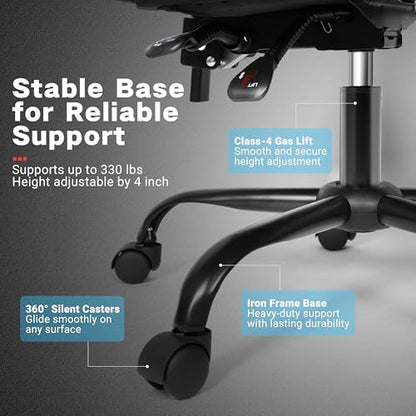 Gaming Chair with Footrest and Lumbar Support, Height Adjustable Chair with 360°Office Desk Chair,Heavy Duty 330lbs Computer Chair for Adults - color: Black