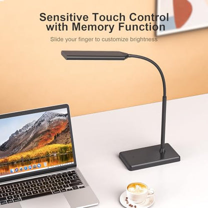 LED Desk Lamp for Office Home, Wireless Charger Desk Lamp - color: Dark Black