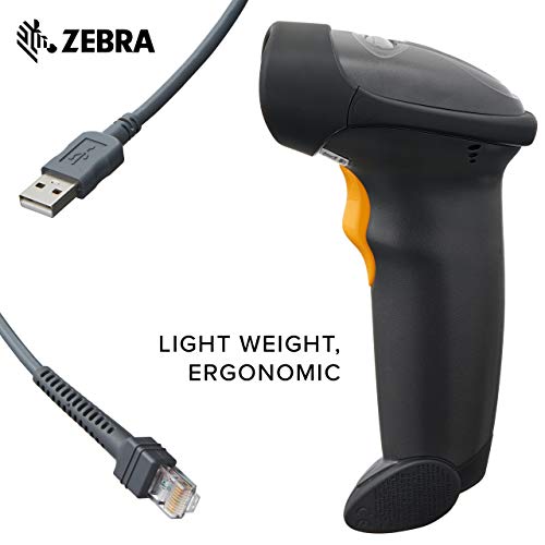 Symbol Zebra LS2208 Series Corded Handheld Standard Range Laser Scanner Kit with Gooseneck Stand and Cable Twilight Black LS2208-SR20007R-NA - style: 1D Only (Wired)