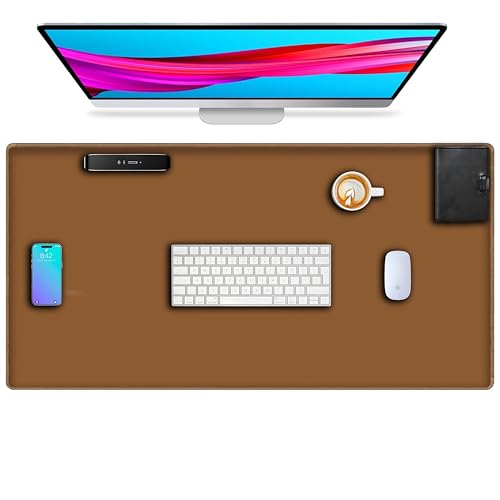 L&B Mercantile American Flag XXL Deskpad, Desk Mat for Computer Keyboard and Mouse – Patriotic USA Gaming Mousepad, Extra Long XL Mouse Pad for Laptop Office Desk. (Brown) - color: Brown