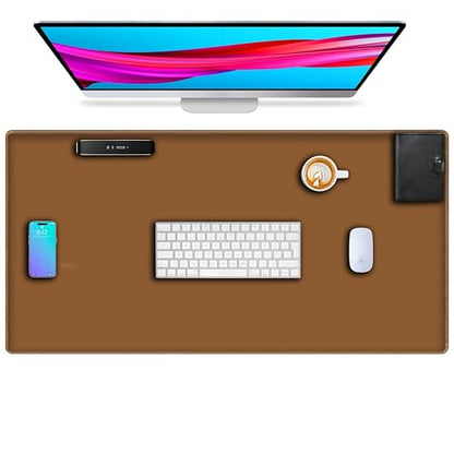 L&B Mercantile American Flag XXL Deskpad, Desk Mat for Computer Keyboard and Mouse – Patriotic USA Gaming Mousepad, Extra Long XL Mouse Pad for Laptop Office Desk. (Brown) - color: Brown