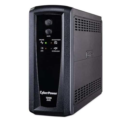CyberPower CP1200AVR AVR UPS Battery Backup and Surge Protector | 1200VA/720W, 10 Outlets, Mini-Tower, UL Certified - style: CP1200AVR
