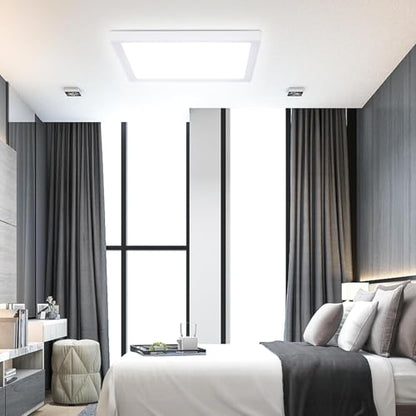 2Pack 12inch Square White 3200LM LED Flush Mount Ceiling Light,28W White 6000K Slim Surface Mount Ceiling Light Fixture for Kitchen Bedroom Living Room - size: 2Pack-28W-12Inch-Square-White