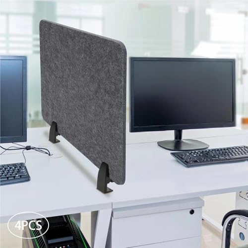 Freestanding Desktop Divider 20.9 * 16in 4pcs Stand Up Desk Store Raw Clamp-On Acoustic Divider Mounted Privacy Panel