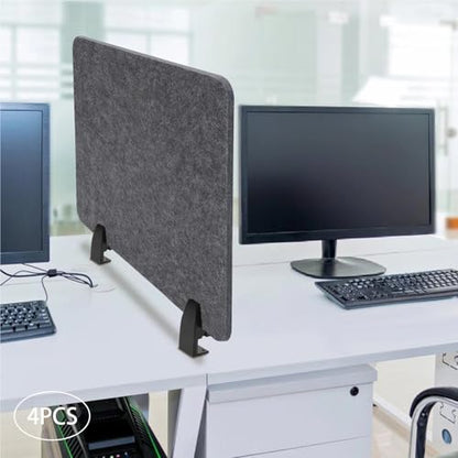 Freestanding Desktop Divider 20.9 * 16in 4pcs Stand Up Desk Store Raw Clamp-On Acoustic Divider Mounted Privacy Panel
