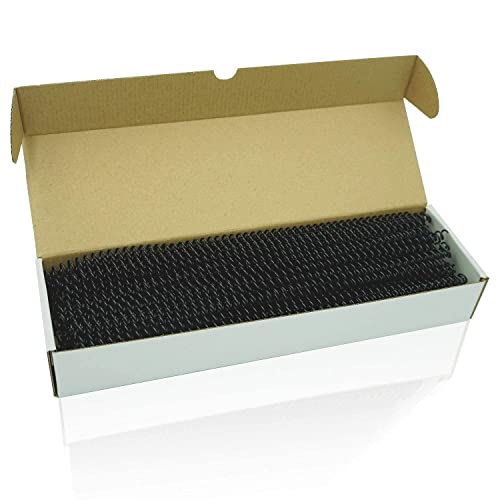 Binditek Plastic Spiral Binding Coils, 6 mm, 4:1 Pitch, Black, 100 Pack - size: 6mm, style: 100P , Black
