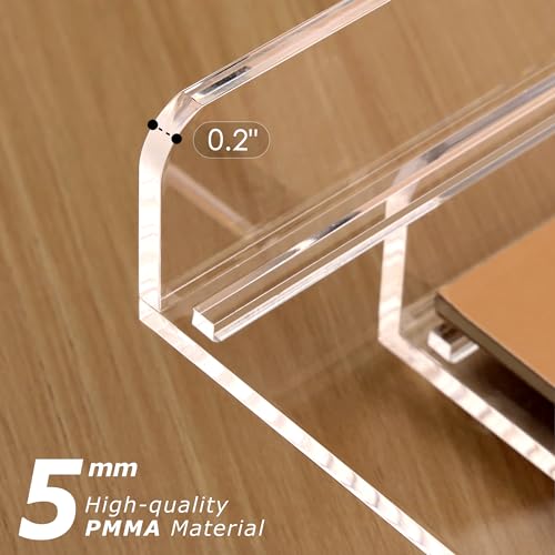 SANRUI 2 Tier Acrylic Stackable Paper Letter Tray, Vertical A4 File Desk Organizer and Accessories Sorter Tray, Clear Workspace Office Supplies Organizers, 12inx9.25inx3.42in - style: Vertical Thin 2 Tier Trays