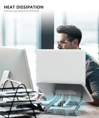 BoYata Laptop Stand, Adjustable Multi-Angle Riser, Up to 17 Inches,Gray - color: Space Grey
