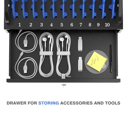 POCHAR 10-Device Open Charging Station for Chromebooks, iPads & Tablets - size: 10 Tablet/Chromebook