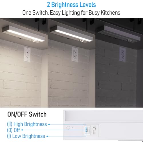 TORCHSTAR 4-Pack 12 Inch 5CCT LED Under Cabinet Lighting Aluminum, White - color: White, size: 12 Inch