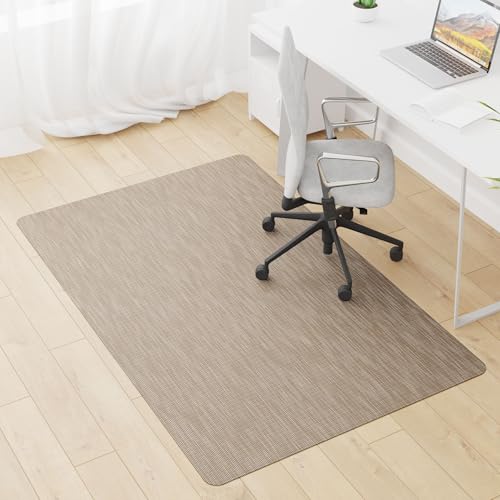 Office Chair Mat, 36" x 48" Computer Chair Mat for Hardwood Floor, Non-Curve Anti Slip Hard Floor Protector for Rolling Chair, PVC Mat Desk Rug for Home Office - color: Dark Brown, size: 36" x 48" Rectangular