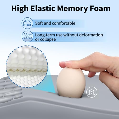 YIWEI Ergonomic Mouse Pad with Wrist Rest for Carpal Tunnel Pain Relief - color: Light Gray
