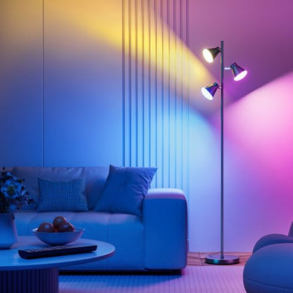 SIBRILLE 36W LED Tree Floor Lamp with Remote for Living Room Bedroom - color: RGB (Red, Green, Blue)