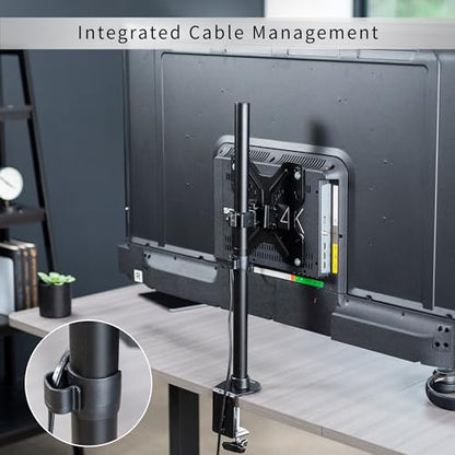 VIVO Ultra Wide TV Desk Mount for up to 55 inch Screens Weighing 66 lbs, Full Motion Height Adjustable Single Television Stand, Black, STAND-V155C - color: Black, size: up to 55" screens