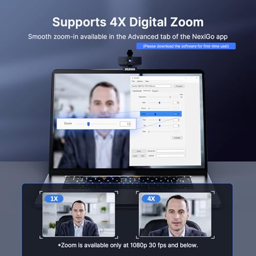 NexiGo N60 Pro 4K Webcam for PC, 4K UHD Sony Sensor, Autofocus, 1080p 60 fps, Noise-Canceling Mics, Privacy Cover, Distortion-Free Lens, 4X Digital Zoom, Works with Switch 2/Zoom/Teams/Google Meet - style: 4K Webcam