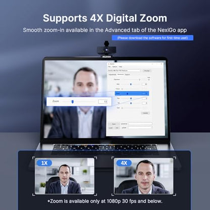 NexiGo N60 Pro 4K Webcam for PC, 4K UHD Sony Sensor, Autofocus, 1080p 60 fps, Noise-Canceling Mics, Privacy Cover, Distortion-Free Lens, 4X Digital Zoom, Works with Switch 2/Zoom/Teams/Google Meet - style: 4K Webcam