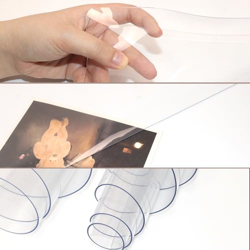 Clear Desk Mat, Desk Protector, Waterproof and Heat-Resistant PVC Round Edge Desk Pad with Non-Slip Backing, Suitable for Home and Office Multifunction Desk Mat, 13.78 x 23.62 Inches - size: 13.8" x 23.6"