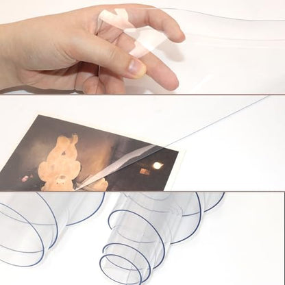 Clear Desk Mat, Desk Protector, Waterproof and Heat-Resistant PVC Round Edge Desk Pad with Non-Slip Backing, Suitable for Home and Office Multifunction Desk Mat, 13.78 x 23.62 Inches - size: 13.8" x 23.6"
