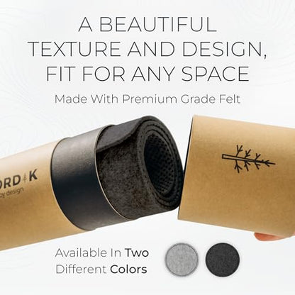 Nordik Felt Desk Mat - Large Felt Desk Pad - Charcoal 35 x 17 inches | Premium Desk Matt for Desktop, Full Desk Keyboard Mouse Pad, High Quality Felt and Non-Slip Rubber Liner for Home and Office - color: Charcoal