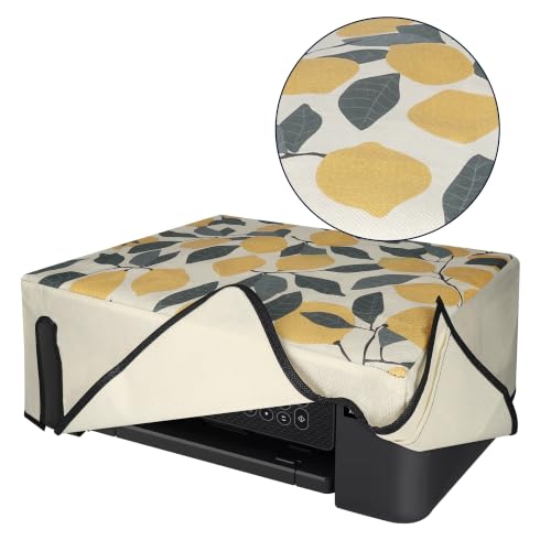 kwmobile Dust Cover Compatible with Epson Expression Home XP-3200 / XP-4200 / XP-4205 - Printer Case - Yellow/Green/Beige - Lemons