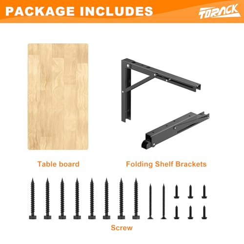TORACK Heavy Duty Wall Mounted Folding Workbench, Collapsible Wall Table | Folding Wall Desk for Garage, Workshop, Holds up to 150 lbs, Size: 31.5 x 15.75 in - size: 31.5x15.75 inch