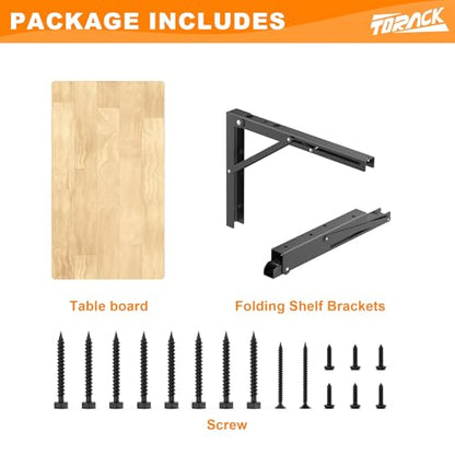 TORACK Heavy Duty Wall Mounted Folding Workbench, Collapsible Wall Table | Folding Wall Desk for Garage, Workshop, Holds up to 150 lbs, Size: 31.5 x 15.75 in - size: 31.5x15.75 inch