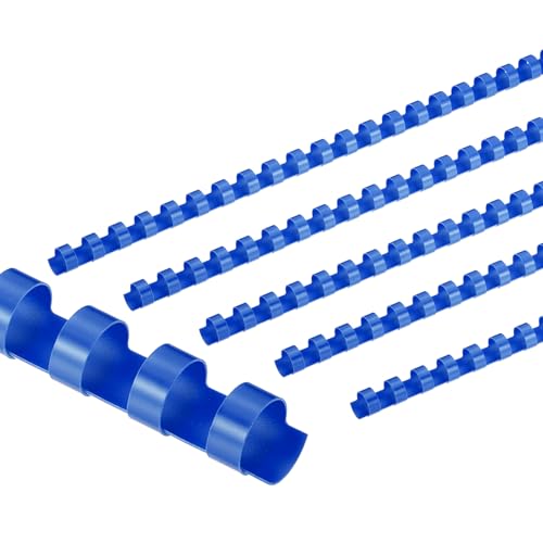 PATIKIL 12mm (1/2") Plastic Binding Combs, 50 Pcs 21 Rings Comb Binding Spines 90 Sheet Capacity Letter Size for Binding Paper Sheets, Blue - color: Blue, size: 12mm