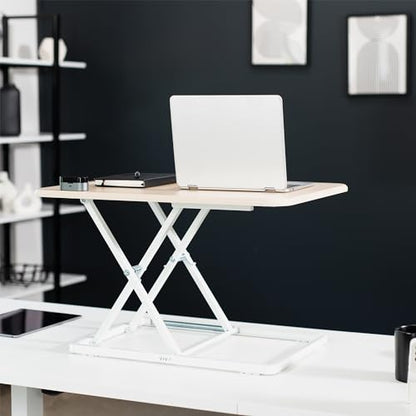 VIVO Light Wood 26 in Single Top Standing Desk Converter, DESK-V001JF - color: Light Wood, size: 26"