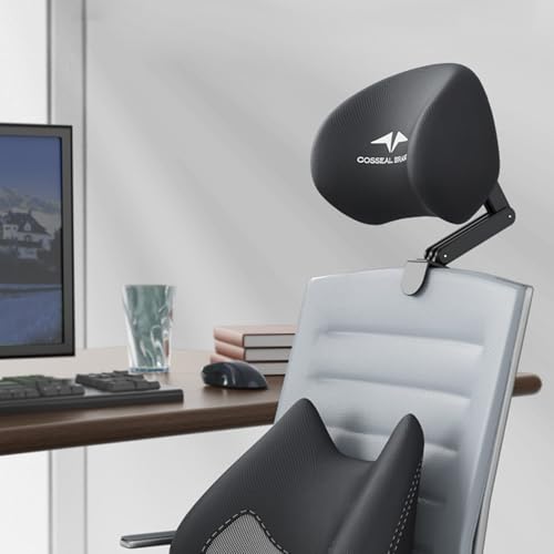 Memory Foam Headrest Attachment for Office Chair, Attachable Chair Head Rest, Desk Neck Support, Elastic Sponge Head Pillow in Home Office Desk Chairs