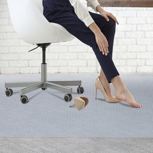 LEMY 46 Inch x 60 Inch 1/11 Inch (2.2MM) Thickness PVC Floor Office Chair Mat Transparent Plastic Carpet Floor Protector for Chair Desk Home Office - size: 46x60