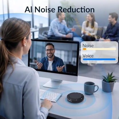 Conference Speakerphone - 2 AI Noise Reduction Mics, 360° Voice Pickup - color: FreeChat 103(2 Mics)