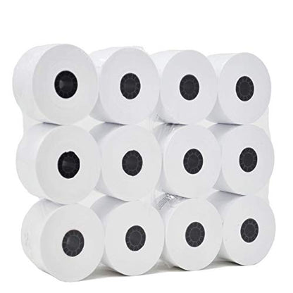 (48 Rolls) Adding Machine/Calculator Roll, 2-1/4" x 150 ft, White - adding machine paper rolls tape - printing calculator