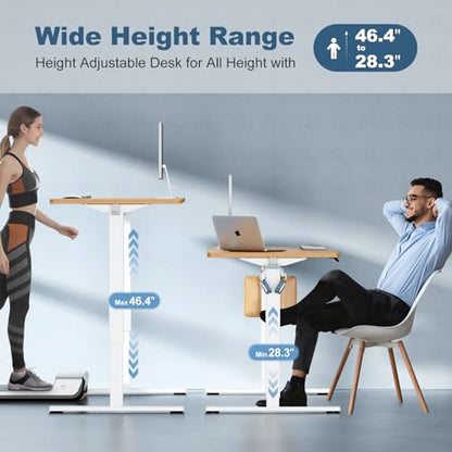DUMOS 48 Inch Electric Standing Desk, Memory Adjustable Home Office Desk - color: Natural Oak, size: 48-Inch