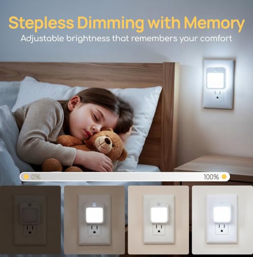Plug-in Night Light with Motion Sensor, Dusk-to-Dawn Light Sensor - color: Cold White