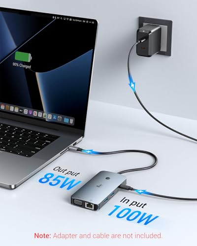 4 Monitors Docking Station 4K HDMI 9-in-1 LIONWEI USB C Hub for Laptop Mac - color: 9-in-1 (4 Monitor)