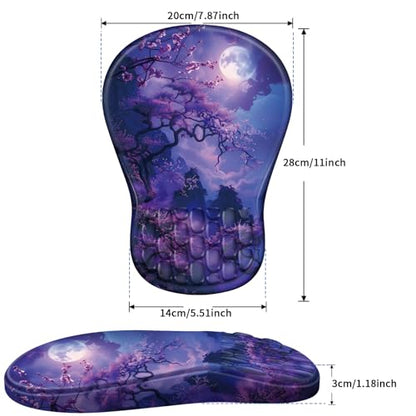 YIWEI Ergonomic Mouse Pad with Wrist Rest for Carpal Tunnel Pain Relief - color: Moonlit Night