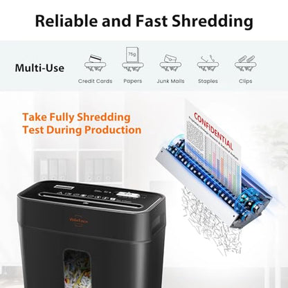 VidaTeco 6-Sheet Cross Cut Paper Shredder for Home Office, 3.04-Gallon Bin - size: 6 sheet