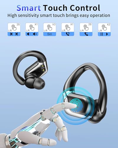 Wireless Earbuds, 2026 Bluetooth 5.4 Headphones, ENC Noise Canceling Mic - color: DarkSlateGrey