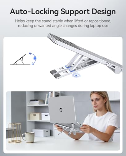 ORICO Portable Laptop Stand for Travel & Desk, Foldable 3-in-1 PN1, Silver - color: Silver