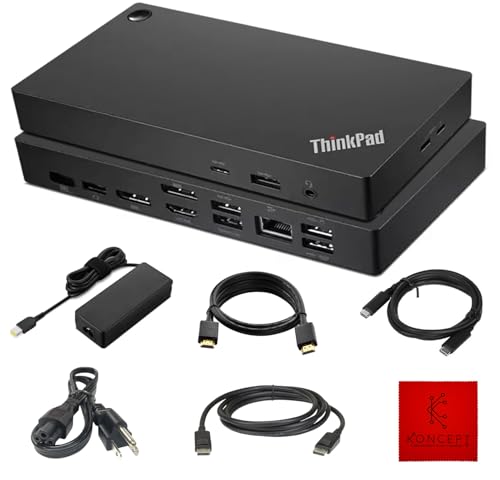 40AY0090US Lenovo ThinkPad Docking Station, USB-C Dock, Dual Monitor, 90W