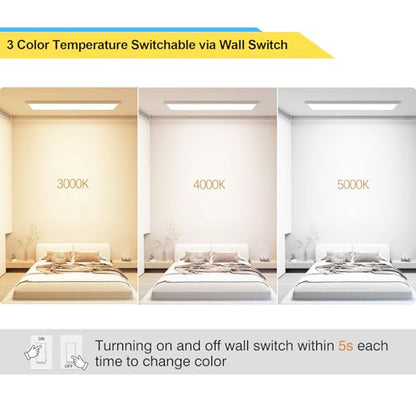 AIKVSXER 6 Pack 1x4 LED Flat Panel Light Surface Mount White, 5500LM 50W - color: White, size: 1x4FT 6PACK