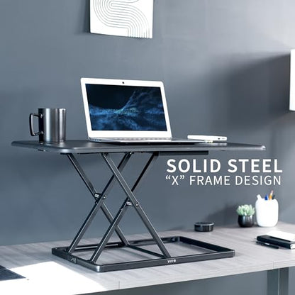 VIVO Black 32 in Single Top Standing Desk Converter, DESK-V032J - color: Black, size: 32"