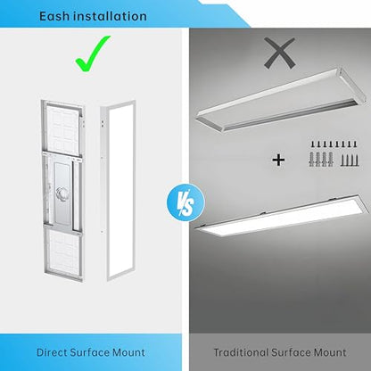 1x4FT Led Flat Panel Light Surface Mount Ceiling Light, 5CCT 3000K/3500K/4000K/5000K/6500K 120V TRIAC Dimmable, 30W/40W/50W 6250Lumens, Flush Mount or Drop Ceiling for Office Kitchen Garage, 2 Pack - size: 2 PACK