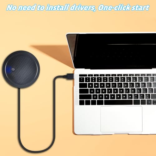 USB Microphone,Desktop Computer Mic, USB Conference Microphone with Mute Key, Plug & Play 360°Omnidirectional Condenser PC Laptop Mics,for Online Calls/Class/Recording Video (Not a Speaker)