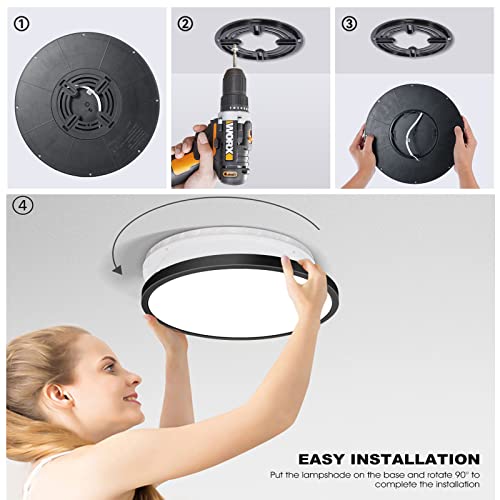 8Pack 12Inch 3200LM LED Flush Mount Ceiling Light,28W White 6000K,120V Slim Surface Mount Ceiling Light Fixture for Kitchen Bedroom Living Room - size: 8Pack-28W-12Inch-Round