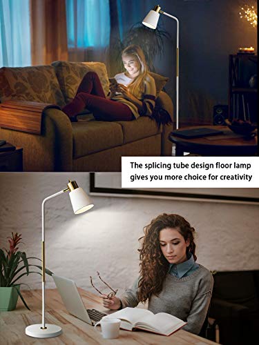 LALISU Floor Lamp Industrial Floor Lamps Reading Farmhouse Standing Lamp - color: White