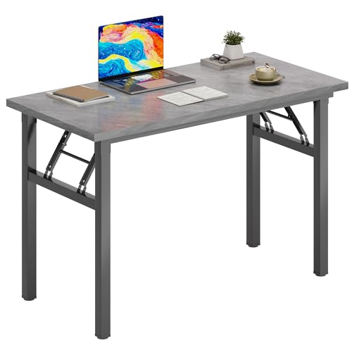 DlandHome 31.5 Inch Small Folding Computer Desk for Home Office, Grey - color: Grey, size: 31.5 Inches