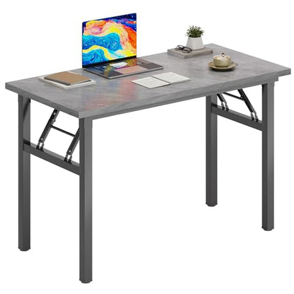 DlandHome 31.5 Inch Small Folding Computer Desk for Home Office, Grey - color: Grey, size: 31.5 Inches